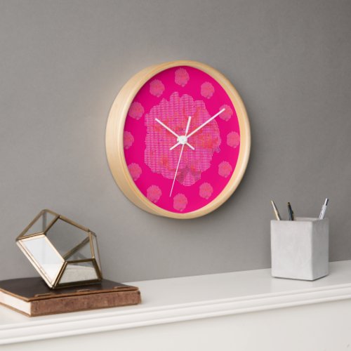 Petit Point Pink Rose Clock