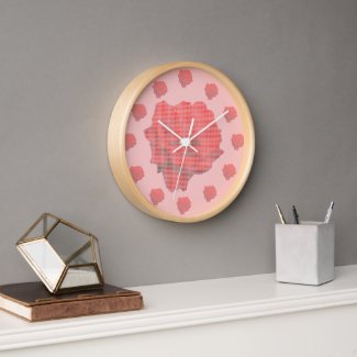 Petit Point Red Rose Clock
