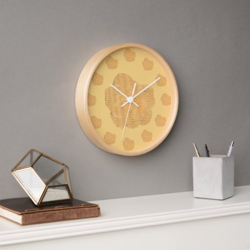 Petit Point Yellow Rose Clock