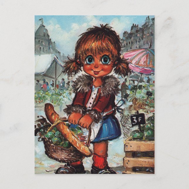 Petit Poulbot au marché Postcard (Front)