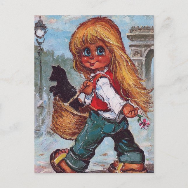 Petit Poulbot sur les Champs Elysées Postcard (Front)