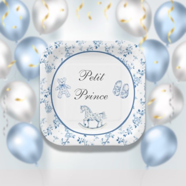 Petit Prince French Chinoiserie-Baby Shower Plates (petit-prince-french-vintage-baby-shower-chinoiserie-plate)