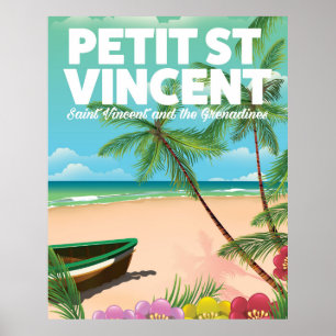 Petit Saint Vincent vintage style beach poster