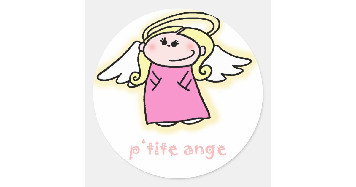 Petite Ange (little angel in French) Classic Round Sticker Zazzle