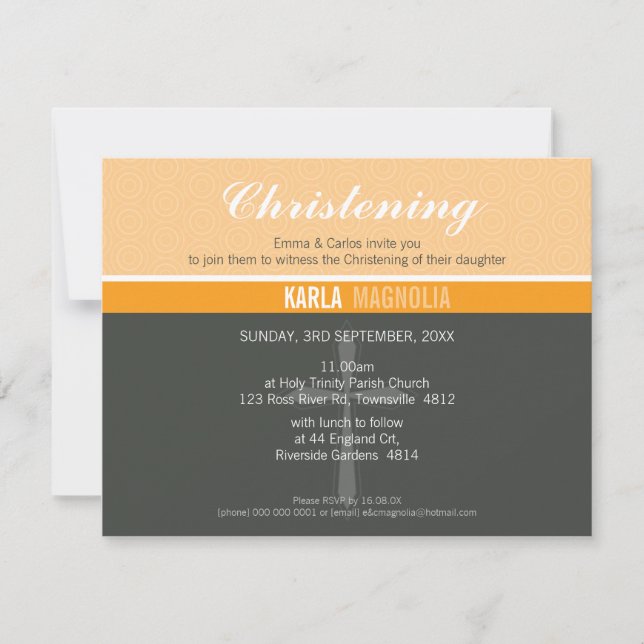 PETITE BAPTISM INVITE :: peace 6 L (Front)