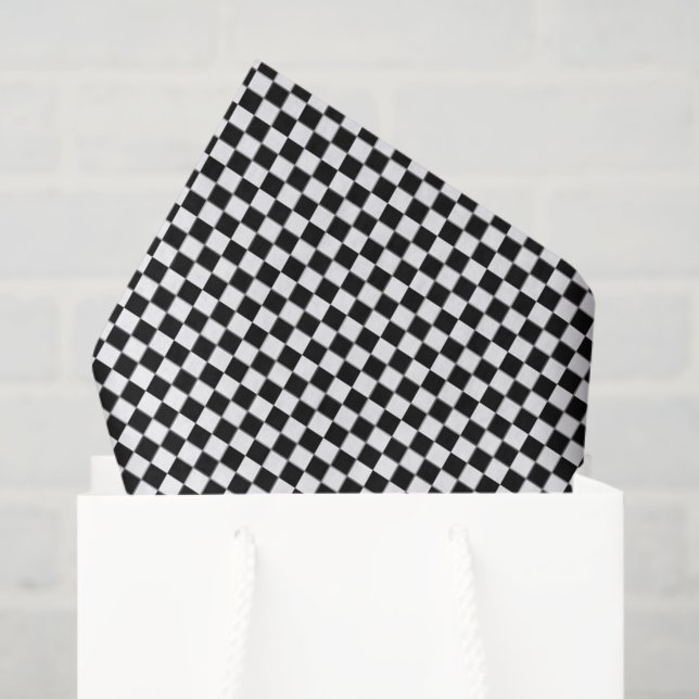 Petite Black and White Checked Tissue Paper (Gift Bag)