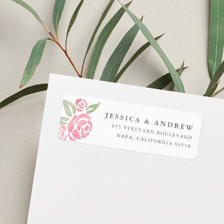Petite Bouquet Return Address Labels | Blush