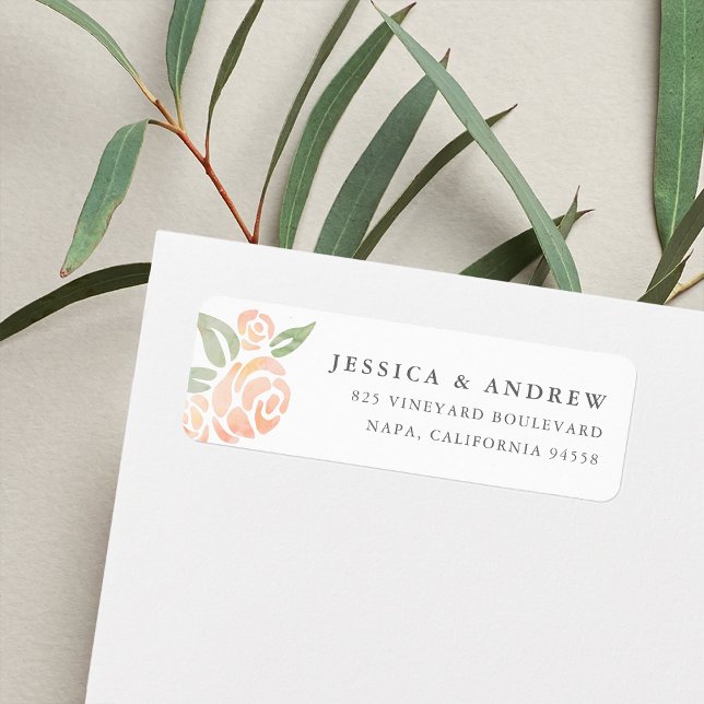 Petite Bouquet Return Address Labels | Peach (Creator Uploaded)