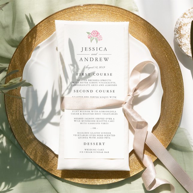 Petite Bouquet Wedding Menu Card | Blush (Creator Uploaded)