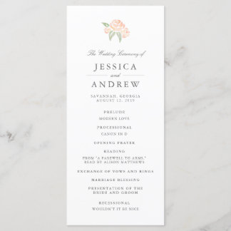 Petite Bouquet Wedding Program | Peach