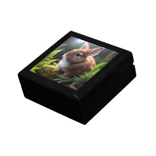 "Petite Charm: The Brown and White Dwarf Bunny" Gift Box