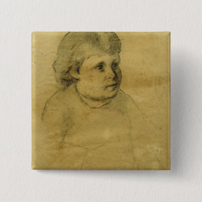 Petite fille (charcoal) button (Front)