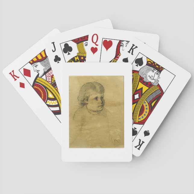Petite fille (charcoal) poker cards (Back)