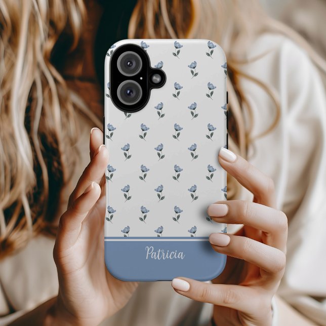 Petite Fleur Blue Flower MagSafe Tough Case-Mate iPhone Case (Petite Fleur phone case)