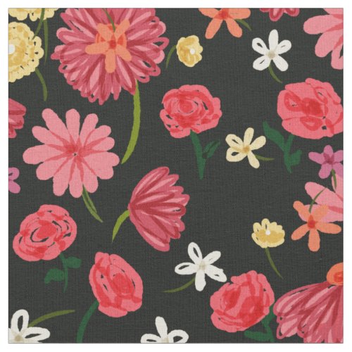 Petite Floral in Pink and Peach Colors Fabric