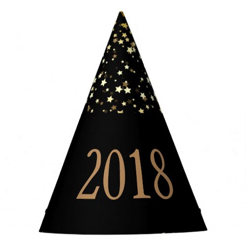 Petite Golden Stars 2018 New Years Hat_Black Party Hat