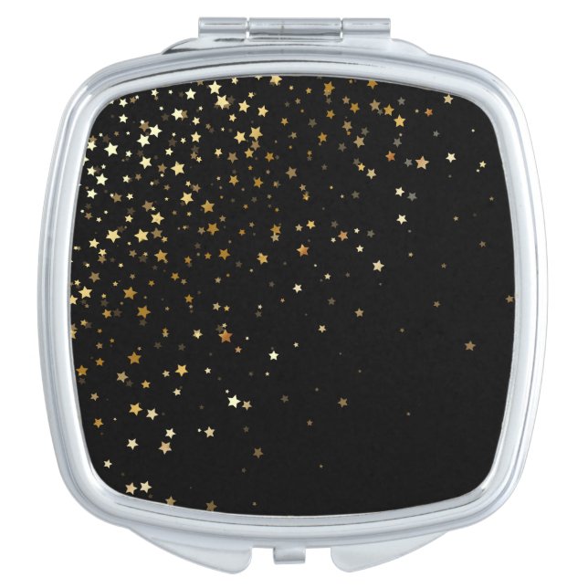 Petite Golden Stars Compact Mirror (Front)