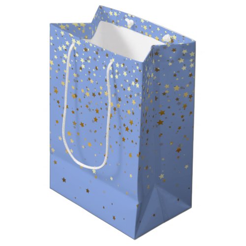 Petite Golden Stars Gift Bag in Blue