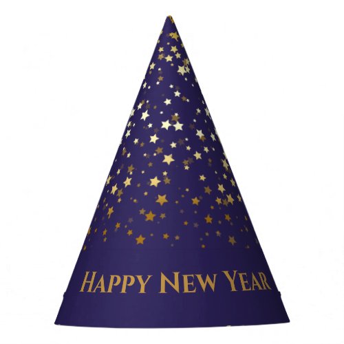 Petite Golden Stars Happy New Year Hat_Purple Party Hat