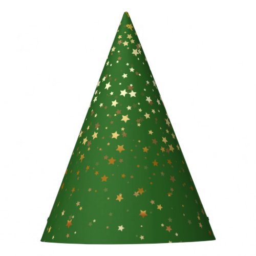 Petite Golden Stars Party Hat_Green Party Hat