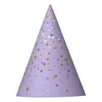 Petite Golden Stars Party Hat-Lavender