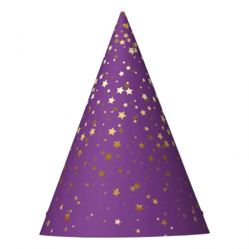 Petite Golden Stars Party Hat_Purple Party Hat