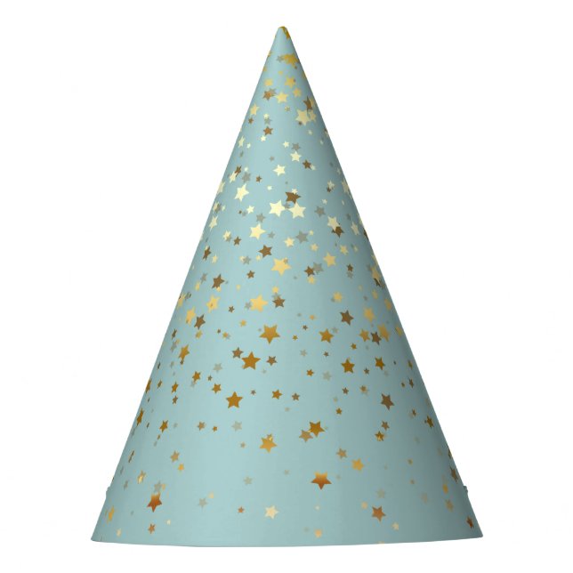 Petite Golden Stars Party Hat-Silver-Bay Hat (Front)