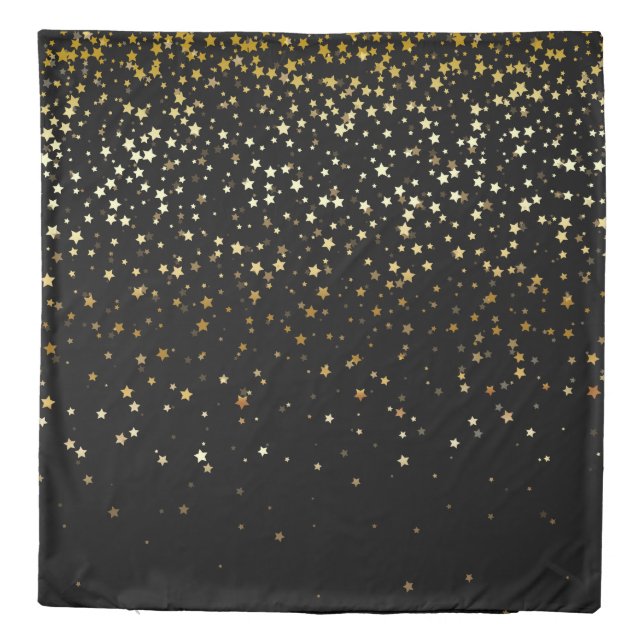 Petite Golden Stars Queen Size Duvet Cover (Back)