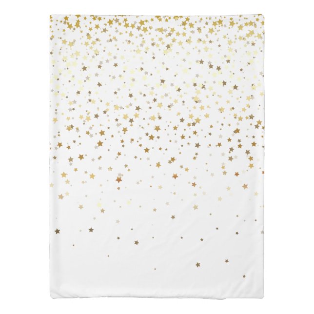 Petite Golden Stars Twin Size Duvet Cover (Back)
