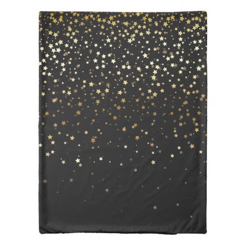 Petite Golden Stars Twin Size Duvet Cover