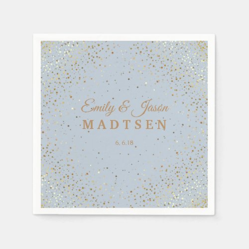 Petite Golden Stars Wedding Paper Napkins