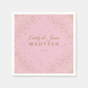 Petite Golden Stars Wedding Paper Napkins