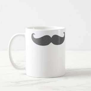 Petite Handlebar Mustache in Gray Coffee Mug