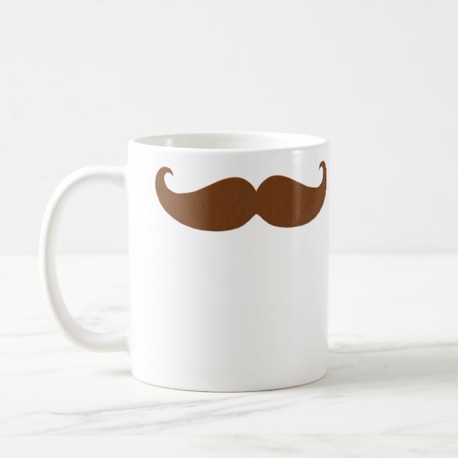 Petite Handlebar Mustache in Red Coffee Mug (Left)