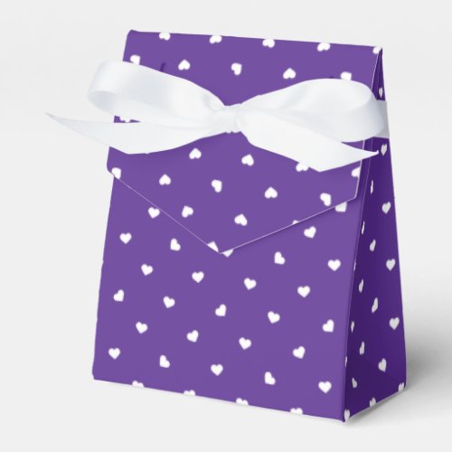 Petite Hearts on Bright Purple  Favor Boxes