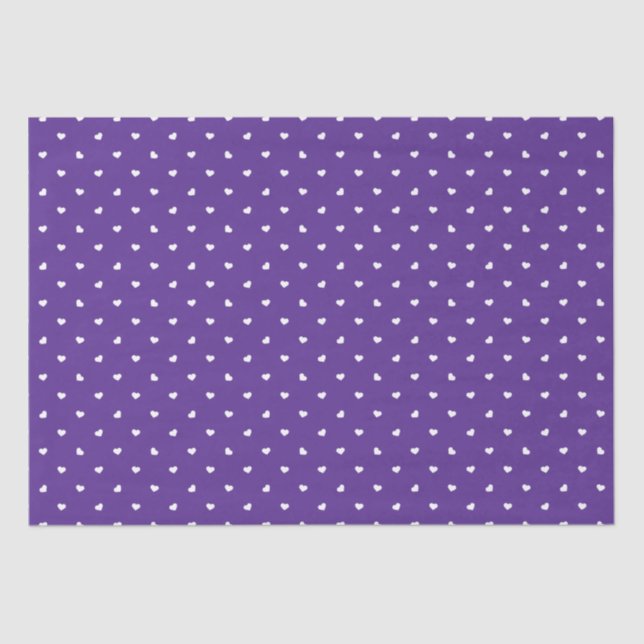 Petite Hearts on Bright Purple Tissue Paper (Front)