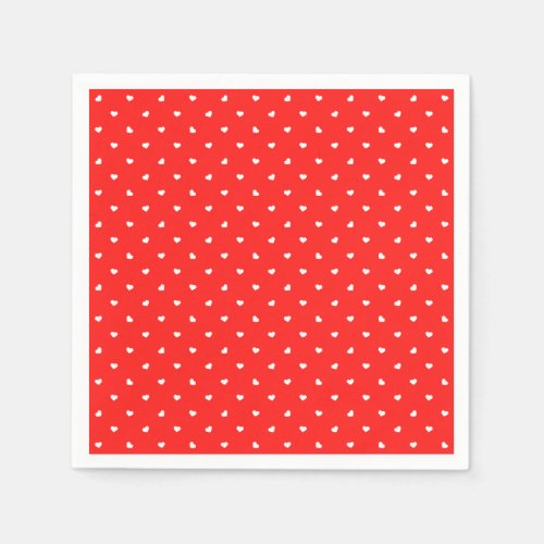 Petite Hearts on Bright Red  Paper  Napkins