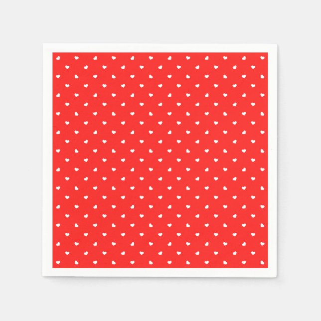 Petite Hearts on Bright Red  Paper  Napkins (Front)