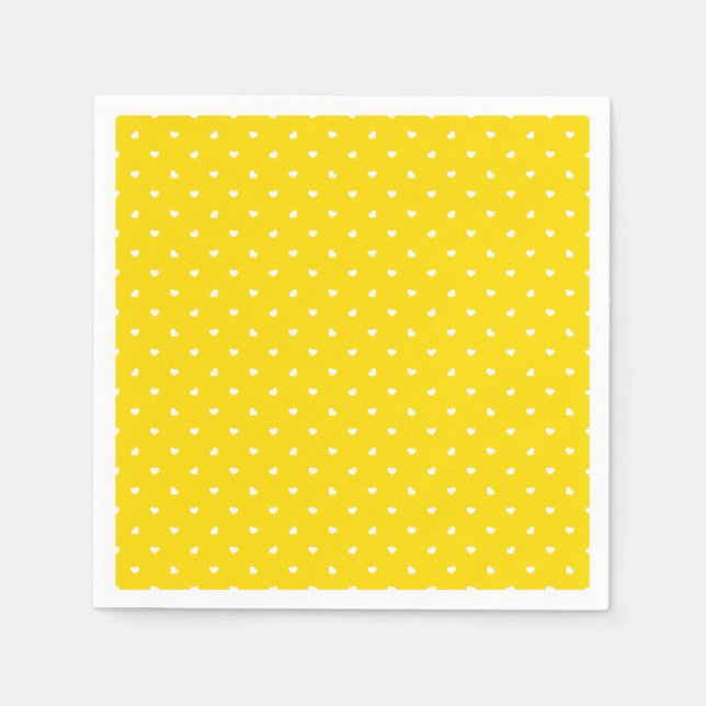 Petite Hearts on Bright Yellow   Napkins (Front)