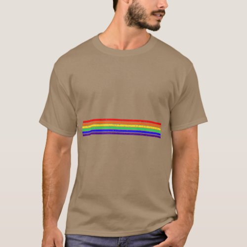 Petite LGB Grunge Rainbow Stripe T_Shirt