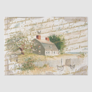 Petite Maison de Plage French Script Decoupage Tissue Paper