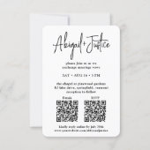 Petite Minimal Script All-In-One QR Photo Wedding Invitation (Front)