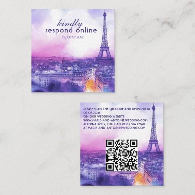 Petite Online Reply Request Amour Éternel  Enclosure Card (Front/Back)