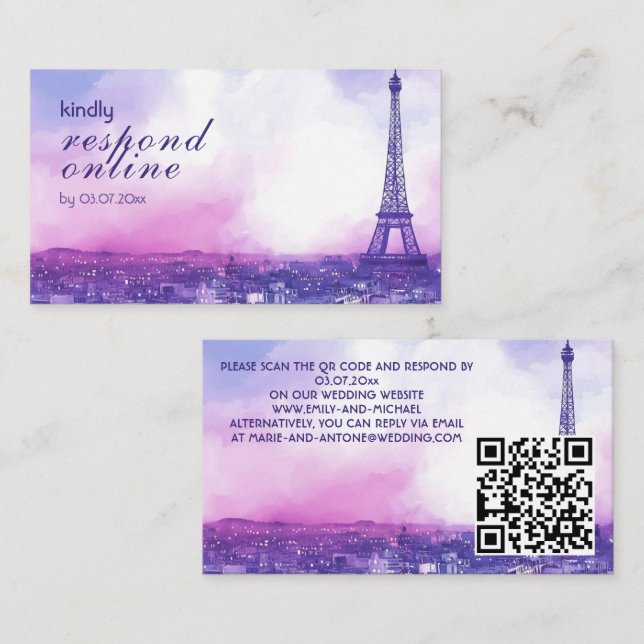 Petite Online Reply Request Amour Éternel  Enclosure Card (Front/Back)