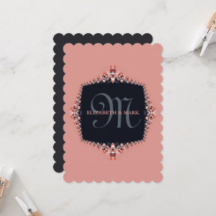 Petite Orchid Pink Monogram Wedding Invitation