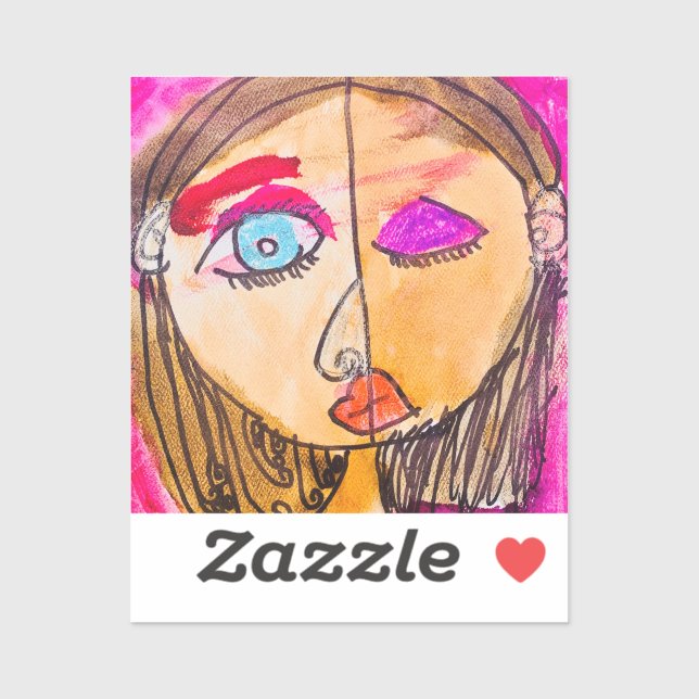 Petite Picasso Self Portrait Small Sticker (Sheet)