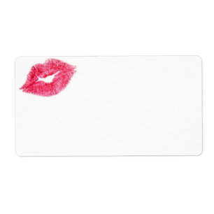 Petite Pink Lipstick Kiss Print Label
