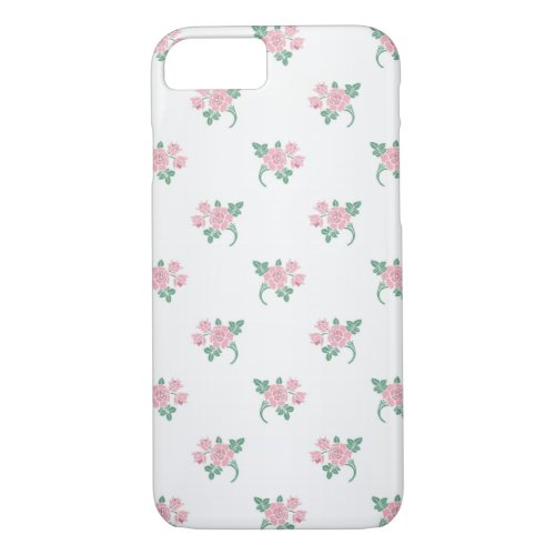 Petite Pink Roses Floral Pattern iPhone 87 Case