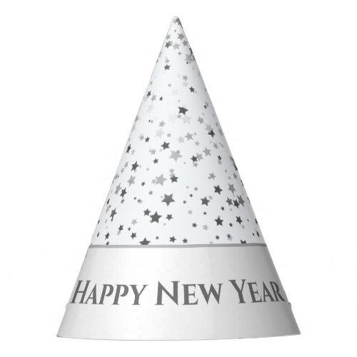 Petite Silver Stars Happy New Year Party Hat