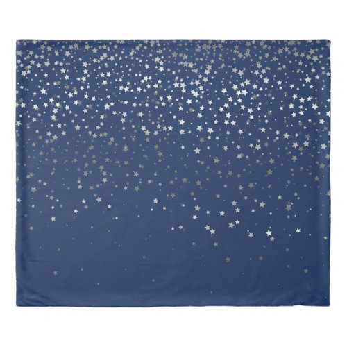 Petite Silver Stars King Size Duvet Cover